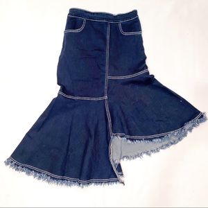Simida Star asymmetrical Jean skirt.